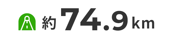 約74.9km